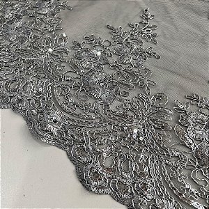 RENDA CORD METALIC | SPANGLE 100%POLIÉS BARRADA - 1,30 | ECLIPSE GOLDEN