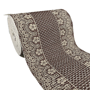 PASSADEIRA DUNA SOFT | 0,43CM || BARRADO FLORAL BEGE/MARROM M230