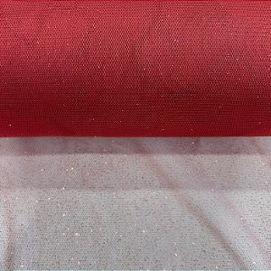 TECIDO TULE FOL DANCE C/ GLITTER | 100% POLIÉ - 1,55L | VERMELHO ROSSO