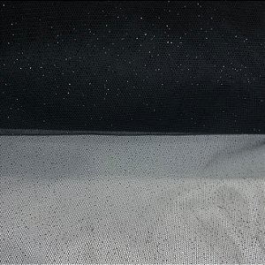 TECIDO TULE FOL DANCE C/ GLITTER | 100% POLIÉ - 1,55L | PRETO
