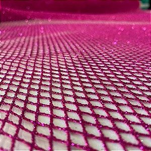TELA ARRASTÃO COM GLITTER | 1,50 LARGU 100% POLIÉS | ROSA