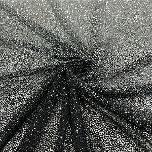 TULE EXPLOSÃO C/GLITTER | DEGRADE PRETO