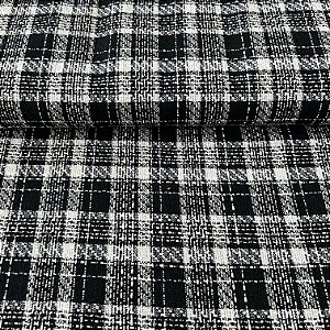 TWEED SINGLE TONE ALFAIATARIA | 1,50m | XADREZ PRETOV / BRANCO
