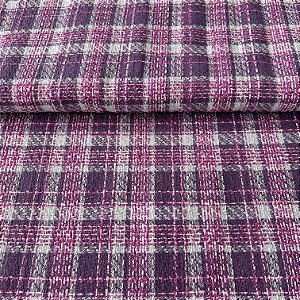TWEED SINGLE TONE ALFAIATARIA | 1,50m | XADREZ ROXO