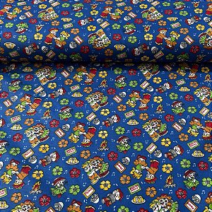 TECIDO CHITÃO FLEX  | 1,50m - 100% Poliéster | JUNINA AZUL