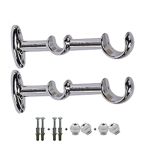 SUPORTE PRATIKO GROSSO DUPLO (28/19mm) | CROMADO