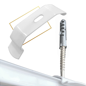 PRESILHA DE METAL DE TETO P/ TRILHO DES. DUPLO | BRANCO