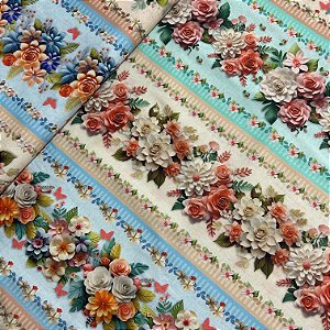 TRICOLINE BARRADA DIG | 1,50m X 0,55cm | MAGIA FLORAL - DGMF912453