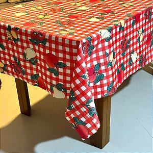TECIDO OXFORD ESTAMPADO | 1,47m | FRUTAS XADEZ VERMELHO