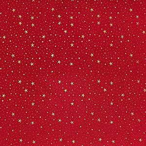 TECIDO OXFORD NATAL ESTRELADO | 0,50cm X 1,50m | VERMELHO / DOURADO