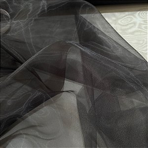 TECIDO MOUSSELINE ORGANZA CRISTAL | 1,50m | PRETO