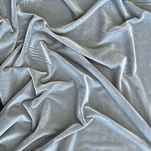 VELUDO MOLHADO ALEMÃO COM BRILHO CRISTAL | 1m X 1,50m | AZUL CINZENTO