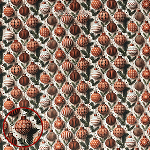 TECIDO TRICOLINE DIGITAL NATAL | 1,50m X 0,50cm | BOLAS DE NATAL
