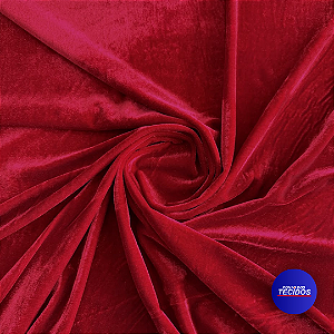 Veludo Molhado Alemão Cristal Com Brilho - 1m x 1,50m - Vermelho Noel