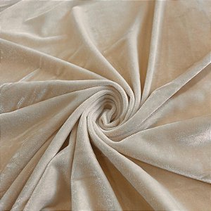 VELUDO MOLHADO ALEMÃO COM BRILHO CRISTAL | 1m X 1,50m | CREME