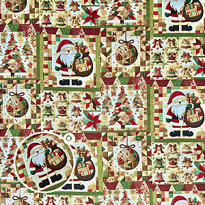 TECIDO TRICOLINE DIGITAL NATAL | 0,50cm X 1,50m - 100% Algodão | PAPAI NOEL GRANDE
