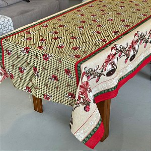 TECIDO LINHÃO - TOALHA DE MESA NATAL | 1m X 1,48m | SINOS NATALINOS 02247053A