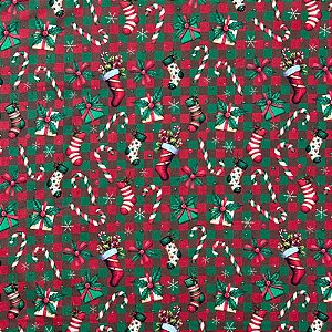 TRICOLINE BAHAMAS DIGITAL PREMIUM | 0,50cm X 1,50m - 100% Algodão | MEIAS DE NATAL Des: 9001 E232