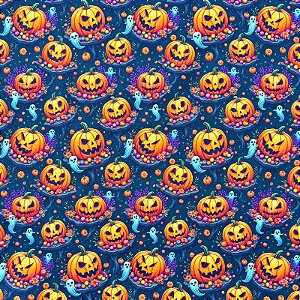 TRICOLINE BAHAMAS DIGITAL PREMIUM | 0,50cm X 1,50m - 100% Algodão | Halloween 2 Des: 9011 E007
