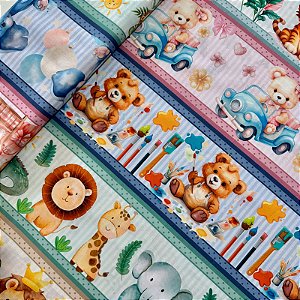 TRICOLINE BARRADA DIGITAL | 0,55cm X 1,50m - 100% Algodão | Safari 10710