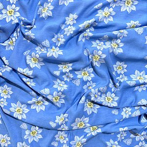 VISCOSE PREMIUM C/ POLIAMIDA | 1,55m - 81% Viscos 19% Polia | Floral Azul VR13