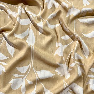 VISCOSE PREMIUM C/ LUREX | 1,50m - 98% Viscos 2% Lurex | Folhagem Bege VR15