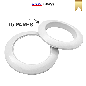 ILHOS PARA CORTINA GROSSO 28mm ( PACOTE C/10 PARES ) BRANCO