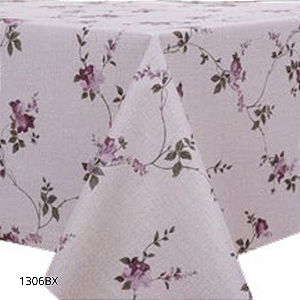 TOALHA DE MESA PLÁSTICO TÉRMICO | 1m X 1,37m | FLORES ROXAS 1306BX