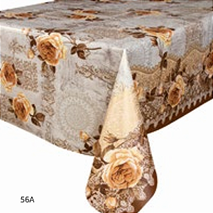 TOALHA DE MESA PLÁSTICO TÉRMICO | 1m X 1,37m | FLORAL BEGE 56A