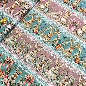 TRICOLINE BARRADA DIGITAL PÁSCOA | 0,55cm X 1,50m | Páscoa Azul / Rosa 3307