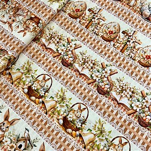 TRICOLINE BARRADA DIGITAL PÁSCOA | 0,55cm X 1,50m | Páscoa Bege com Cruz 2530