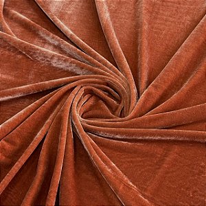 VELUDO MOLHADO ALEMÃO COM BRILHO CRISTAL | 1m X 1,50m | Marrom Ocre