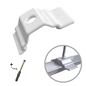 PRESILHA DE TETO PARA CORTINA DE TRILHO DESLIZANTE SIMPLES - BRANCO