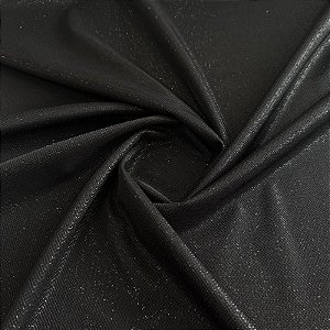 TECIDO MALHA SANTA MONICA | 1,40m - 4% Elastano | Preto Com Preto 310