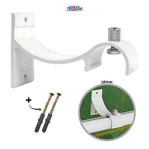 Suporte Para Cortina Grosso (28mm) Aluminio Perfil Invertido - Branco