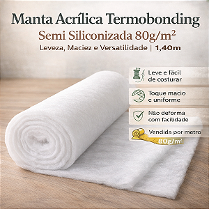 Manta Acrilica Termobonfing Semi Silic. 80g/m² - 1,50m de Largura