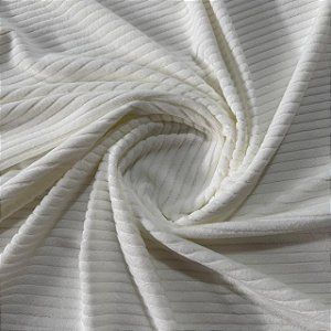 Malha Veludo Canelada | 1,55m - 0,265g/m² | Branco