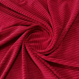 Malha Veludo Canelada | 1,55m - 0,265g/m² | Vermelho