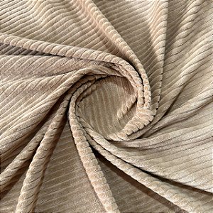 Malha Veludo Canelada | 1,55m - 0,265g/m² | Bege