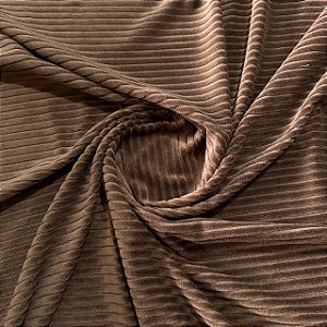 Malha Veludo Canelada | 1,55m - 0,265g/m² | Marrom