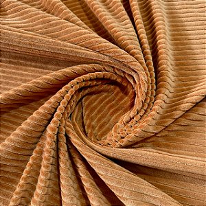 Malha Veludo Canelada | 1,55m - 0,265g/m² | Caramelo