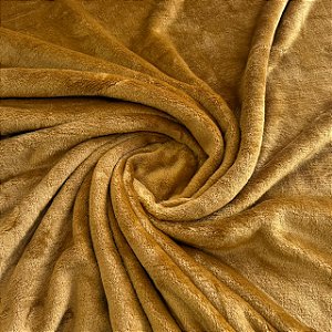 MANTA FLEECE FLANELADO DUBLADO PREMIUM | 100% Poliéster - 1,60m | Amarelo Dourado
