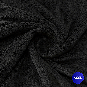 Tecido Fleece Liso Premium – Super Macio e Quentinho | 1m X 1,60m | Preto 310