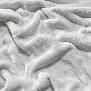 MANTA FLEECE FLANELADO DUBLADO PREMIUM | 100% Poliéster - 1,60m | BRANCO