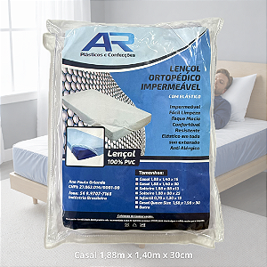 Lençol Ortopédico Impermeável com Elástico | 1,88m X 1,40m X 0,30cm | 100% PVC - Casal