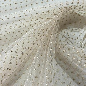 Tule Glitter Constelação Pontilhada - 1,50m - Pérola