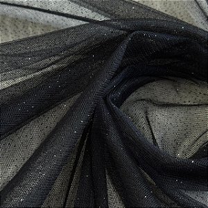 Tule Com Glitter tradicional - 1,50m - Preto