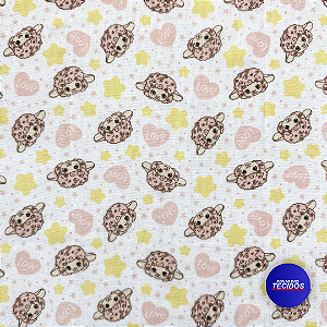 Tecido Fralda 100% Algodão Dupla Dohler - 0,75cm X 0,70cm - Sweet Dreams 02
