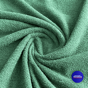 Tecido Atoalhado Felpudo 100% Algodão – Alta Absorção e Maciez - 0,50cm X 1,40m - VERDE FLORESTA