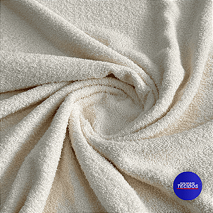 Tecido Atoalhado Felpudo 100% Algodão – Alta Absorção e Maciez - 0,50cm X 1,40m - PEROLA